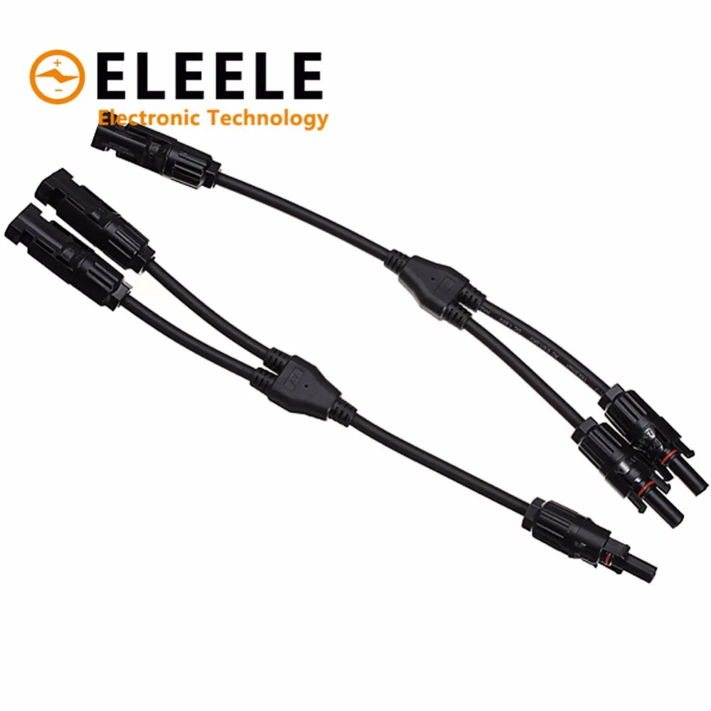 

1 Pair MC4 Branch Y Adapter Connectors M/M/F and F/F/M For Solar Panels Cable PN35