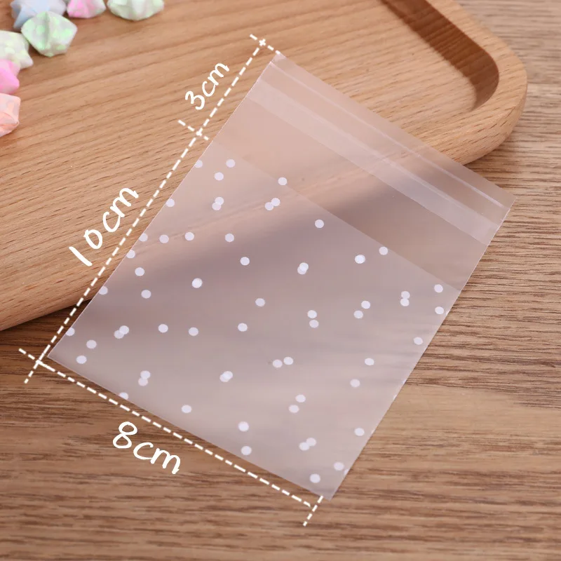 

100pcs Plastic Transparent Cellophane Polka Dot Birthday Party Wedding Cookie Candy Packaging Bag