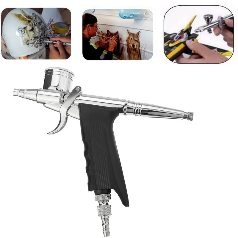 

Dual Action 0.3mm 7cc and 11cc Airbrush Spray G un Airbrush Kit for Model Paint Tattoo