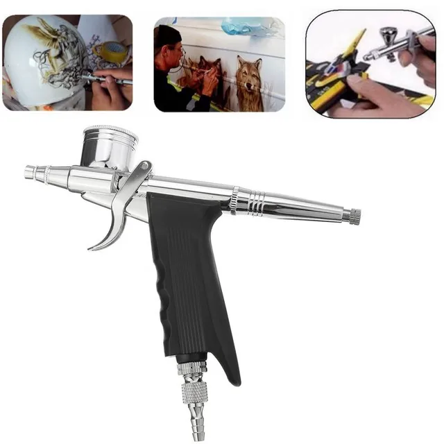 Dual Action 0.3mm 7cc and 11cc Airbrush Spray G un Airbrush Kit for Model Paint Tattoo