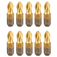 10 шт. противоскользящая отвертка PH2 с титановым покрытием 25 мм S2 Крестовая головка Philips электрическая отвертка Набор бит электроинструмент