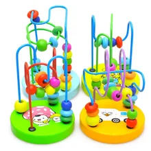 1Pcs Early Learning Toy Children Kids Baby Colorful Wooden Mini Around Beads Educational Mathematics Toy Random