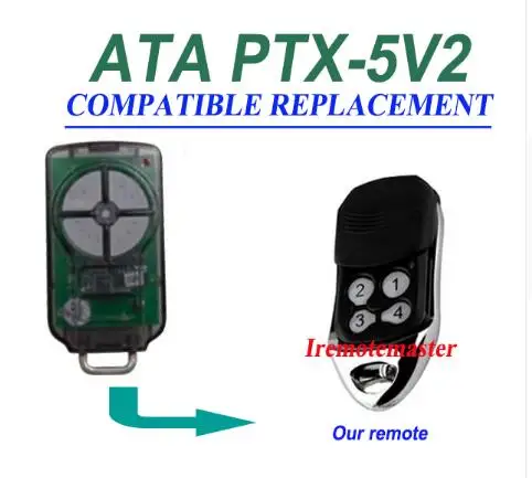 

100pcs ATA PTX5V2 PTX2V2 Garage Door Triocode PTX-5V2 compatible Transmitter remote DHL free shipping