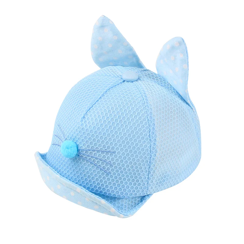 New Baby Baseball Caps Solid Cat Hats For Girls Boys Sun Hat With Ears Spring Summer Dot Baby Caps Baby Photography Props 2017 (18)