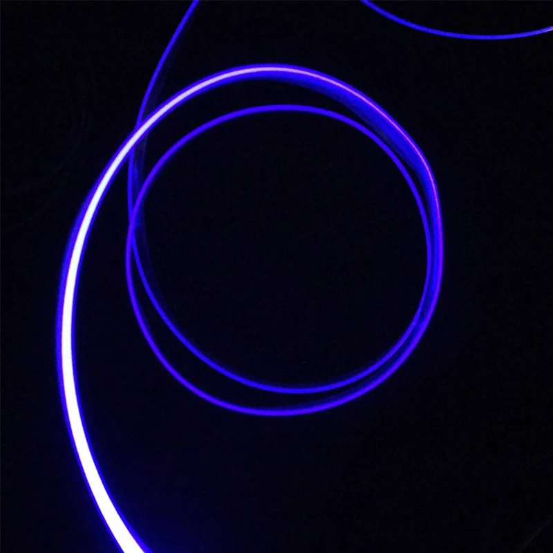 Универсальный 4 м 12 В светодиодный светильник из оптического волокна для помещений, гибкая Автомобильная декоративная полоска для салона, декоративная лампа, синий или красный светодиодный