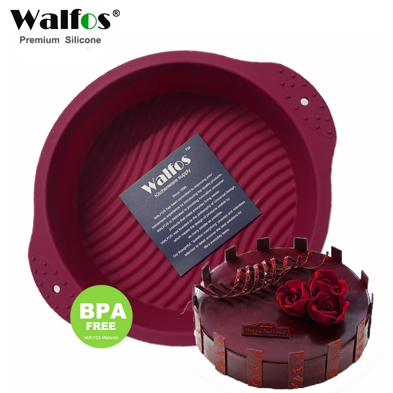 WALFOS 20*6 5 см 160 г большая и красивая круглая форма 3D силиконовая для торта