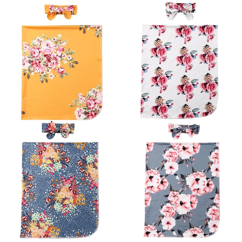 

Newborn Swaddle Blanket Baby Boys Girls Sleeping Bag Wrap Headband Cloth 0-3M