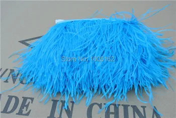 

Free Shipping 10 Yards/lot Turquoise Ostrich Feather fringe Ostrich Feather trimming fringe 5-6inch in width for dress sewing