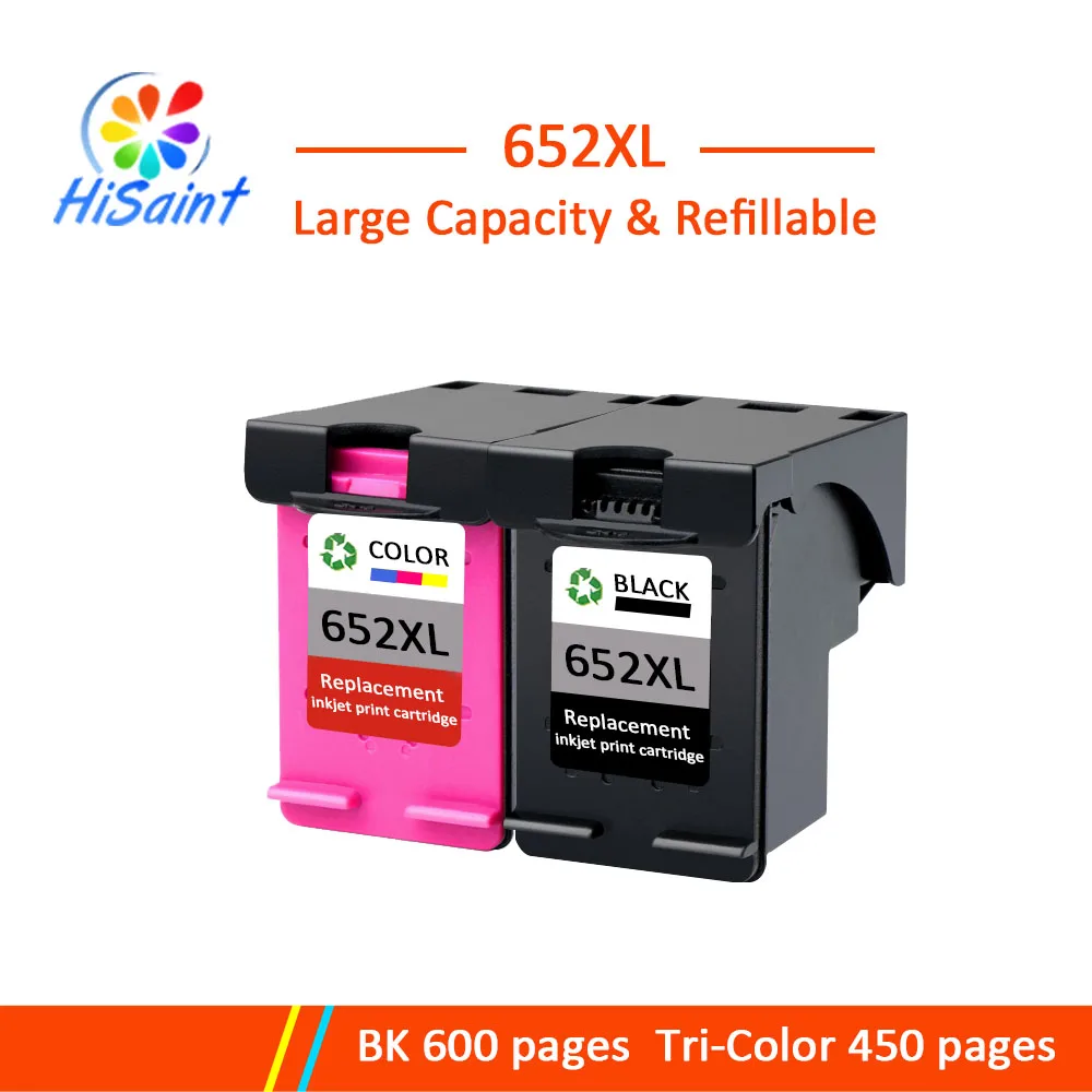 Hisaint 652XL Refilled Ink cartridge replacement for HP 652 XL for HP