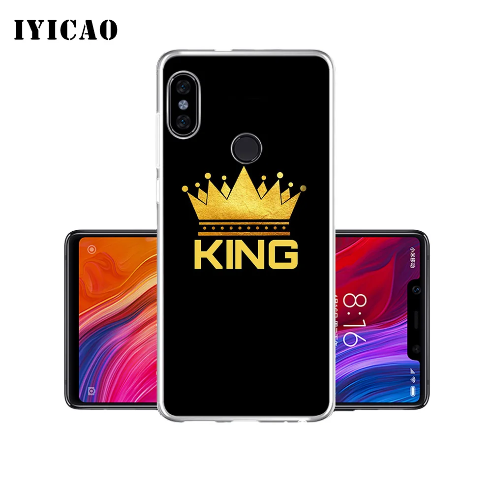 IYICAO King Queen Crown Мягкий силиконовый чехол для телефона Xiaomi Mi 9 8 SE 6 A1 A2 Lite F1 MIX2S MIX3 TPU