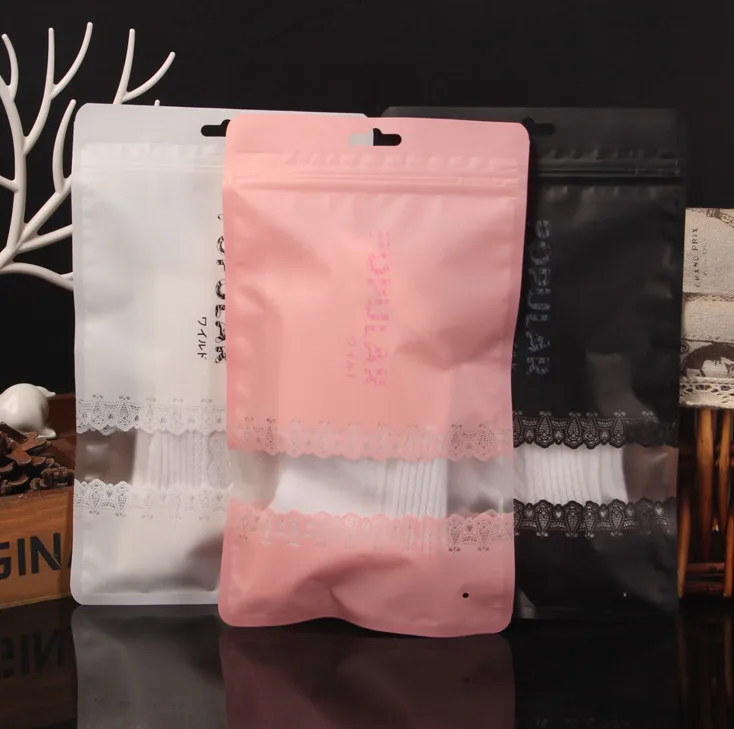 Zipper Plastic Packaging Bag Zip lock Underwear packaging bag with Hang