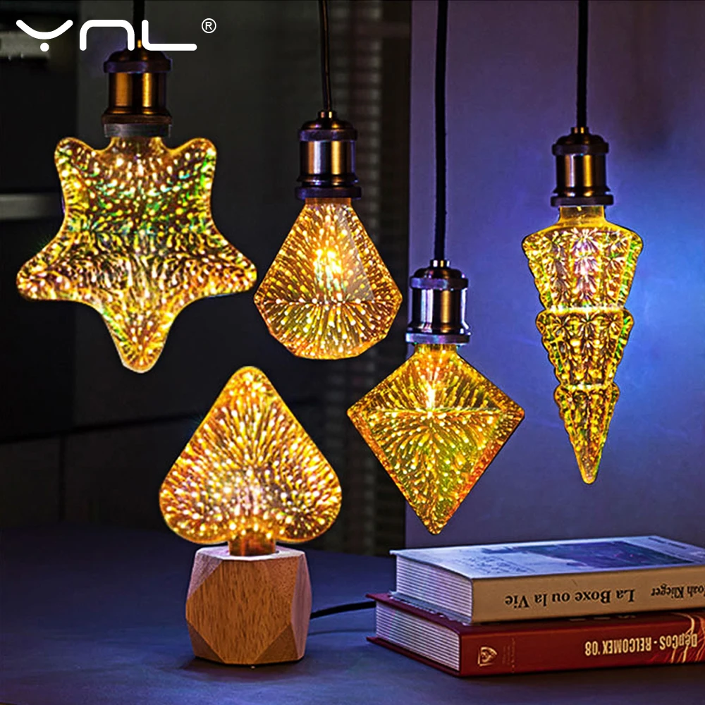 

E27 Led Bulb 3D Star 220V Colourful Fireworks Bombillas Led Edison Bulb Holiday Christmas Decoration Lampada LED Lamp Lamparas
