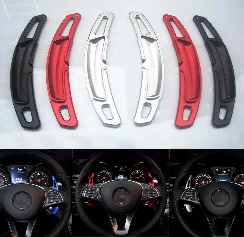 DEE New 2pcs Aluminium Steering Wheel Shift Paddle Shifter Extension