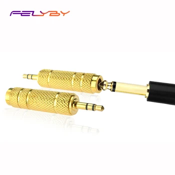 

Latest gold 6.5 mm Revolu 3.5 mm Female audio converter Cable 6.35 mm stereo jack 6.5 mm audio adapter microphone