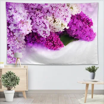 

Custom LilacTapestry Wall Hanging Decor Home Birthday Party Decorations Fabric Tapestries Camping Tent Travel Sleeping Pad