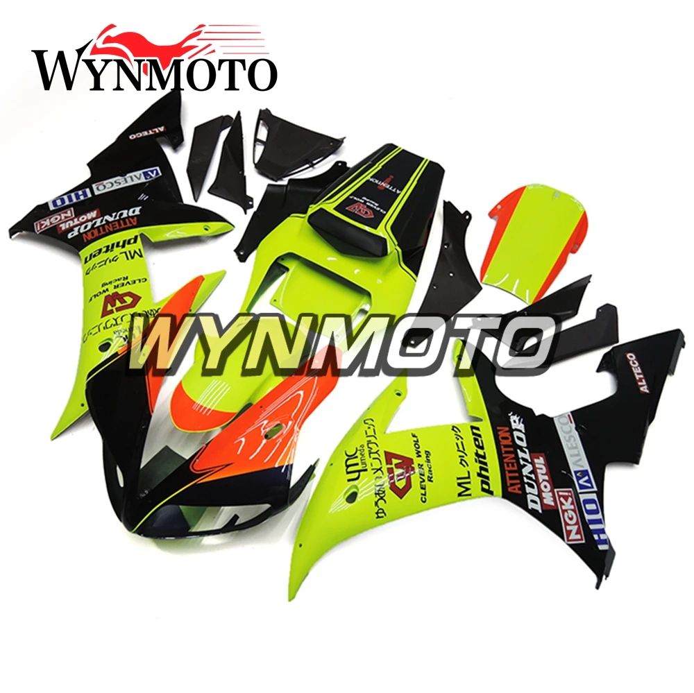 

ABS Injection Plastics Fairings For Yamaha YZF1000 R1 Year 2002 2003 02 03 Motorcycle Fairing Kit Green Orange Cowlings Carenes