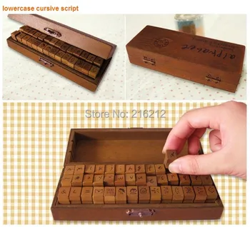 

42 pcs/set Creative letters and numbers stamp gift box wooden stamp wooden box Decorative DIY funny work 3 styles