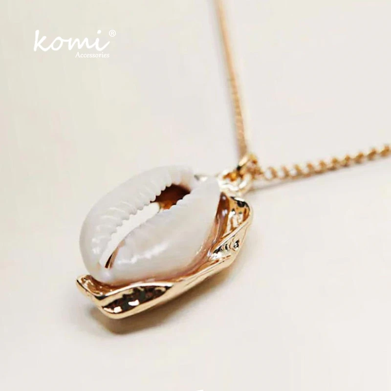 KOMi 20Styles Bohemian Natural Stone Pearls Collar Pendant Necklace for Women Ethnic Chokers Shell Chain Statement Necklace Gift