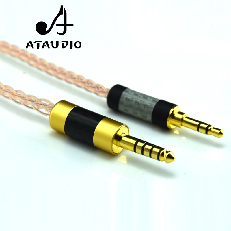 Аудиокабель ATAUDIO Hi Fi с балансиром на 4 мм и 3 5 end от до вспомогательный обновленный