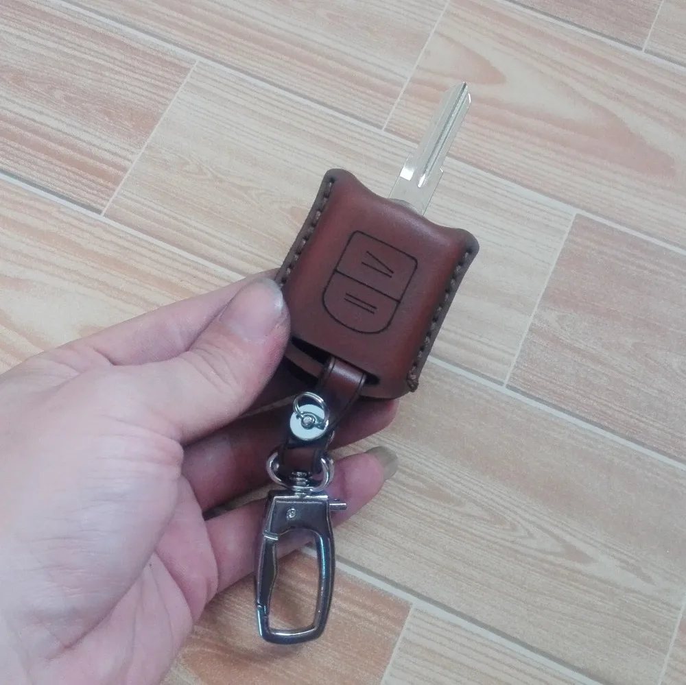 Genuine Leathe  2 Button Remote Key Case Fob Cover Key Shell For Vauxhall  Opel Agila  Corsa C