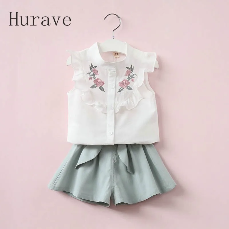 Hurave 2019 الصيف الكورية طفل الفتيات الملابس مجموعة الأطفال القلب قميص + القوس السراويل دعوى 2 pcs الاطفال الزهور القوس الملابس بدلة Hurave 2019 الصيف الكورية طفل الفتيات الملابس مجموعة الأطفال القلب قميص + القوس السراويل دعوى 2 pcs الاطفال الزهور القوس الملابس بدلة