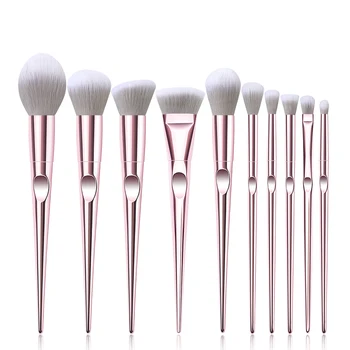 

Electroplated Handle Makeup Brushes Set Cosmetics Tools 10PCS Make Up Brush Eyeshadow Brush