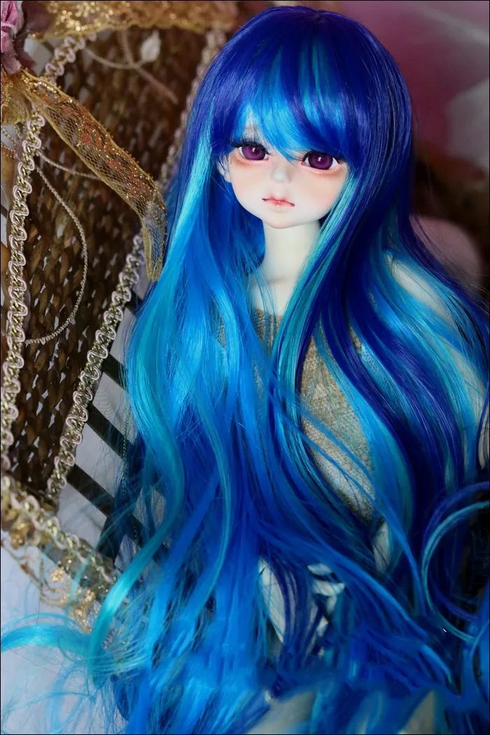 2018 New Arrival 1/3 1/4 Bjd SD Doll Wig fantasy Blue color Fashion ...
