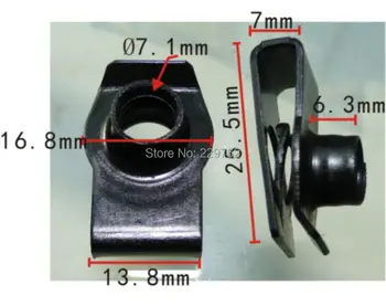 

Free Shipping 100PCS Black zinc plated U type iron clamp Auto Metal Retainer Clips Car Metal Fastener Automotive Metal Fastners