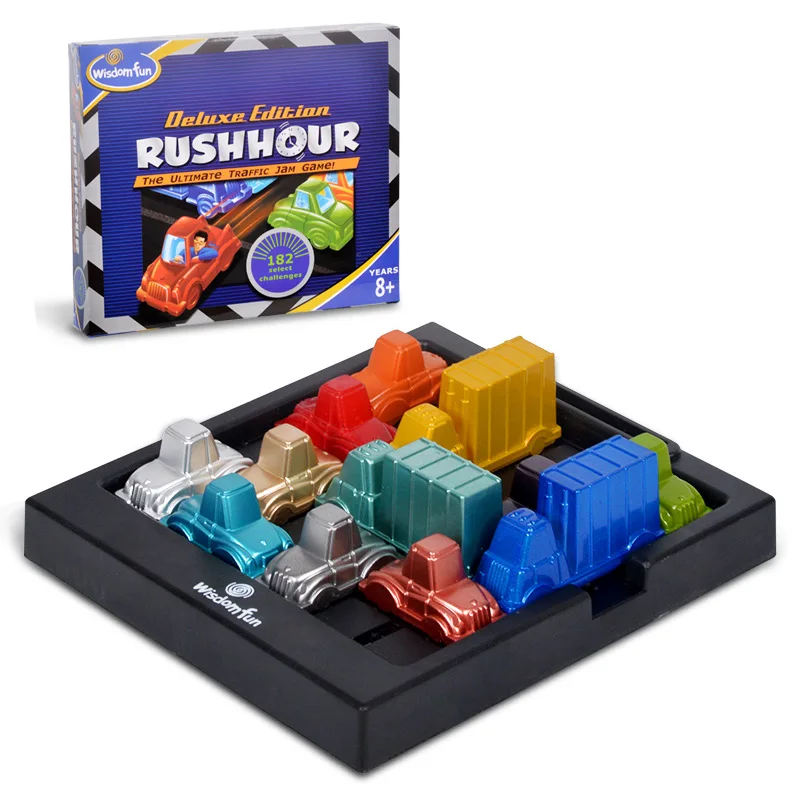 

Rush hour Toys Finger Rock Traffic Jam Puzzles Game Slide IQ Car Challenges Toys Family Entertainment Board Game For Children