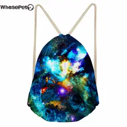 WHOSEPET Drawstring сумка небольшой школьный Звездное небо печати ежедневно Sackpack для подростка обувь девочек школный рюкзак для мальчиков сумки на