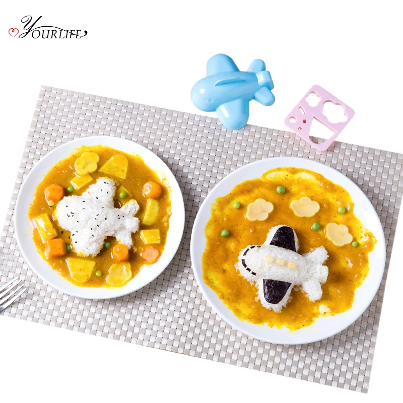 

OYOURLIFE 2pcs/set Creative DIY Cute Cartoon Rice Sushi Mold To Improve Baby's Appetite Bento Tools Onigiri Mould