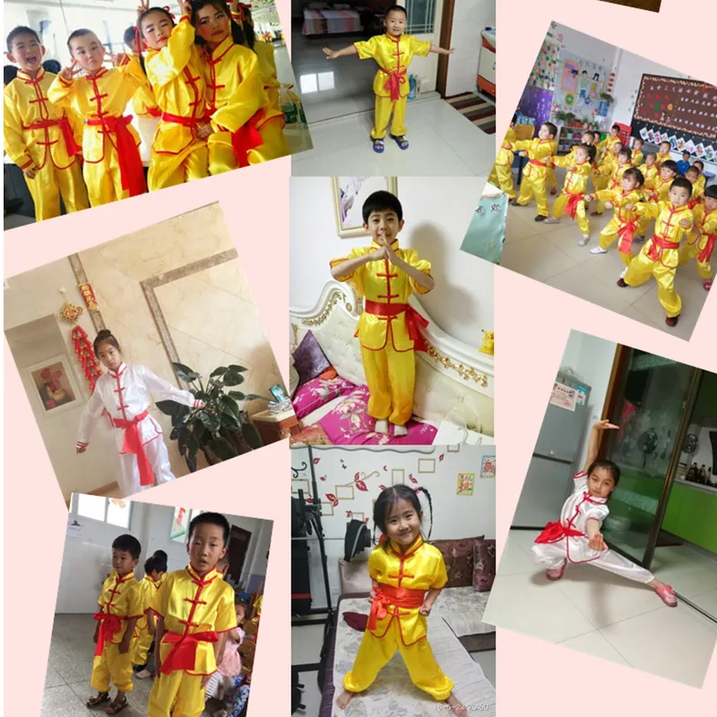 Детские спортивные костюмы Tai Chi Wushu длинные шорты одежда с рукавами для боевых