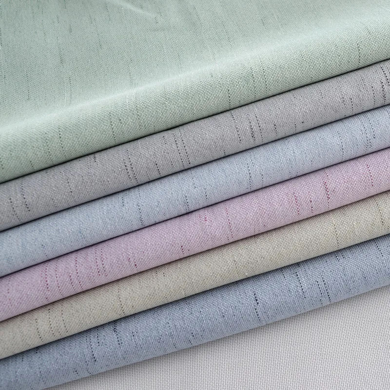 

Nordic Shade Curtains for Living Dining Room Bedroom Fabric Polyester Imitation Linen Blackout Curtains