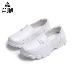 2018 новые японские туфли для медсестер, весенние белые женские туфли на плоской подошве, сверхлегкие мягкие туфли для медсестер