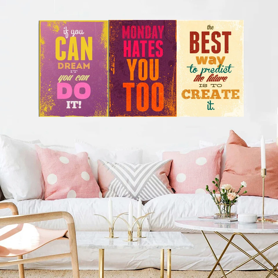 Gohipang Motivational Typography Life Quotes A4 Vintage Retro Art Prints Poster Hippie Wall Pictures Canvas Painting Home Decor