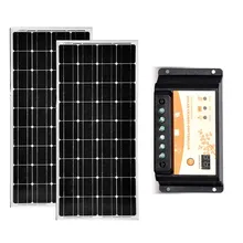 Solar Panel Kit 300w 24v Solar Plate 12v 150w 2 Pcs Solar Battery Charger PWM Controller 12v/24v 20A USB Caravan Roof Car Camp solar battery charger controller ep series mt50 remote meter and bluetooth function ls2024b 20a 12v 24v battery charging