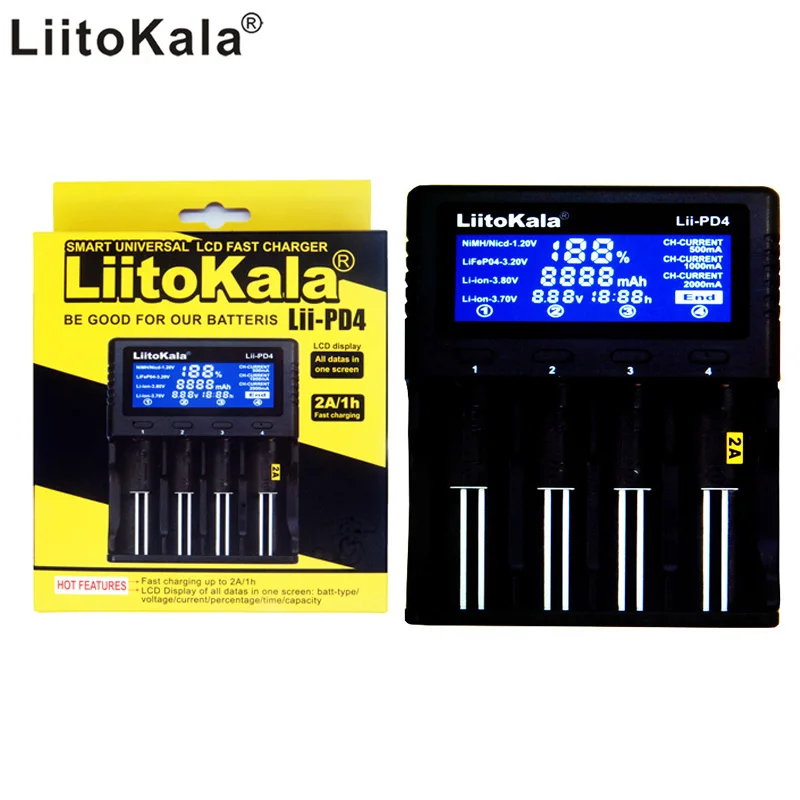 LiitoKala оригинальный ЖК Смарт 18650 зарядное устройство литий ионный аккумулятор 14500