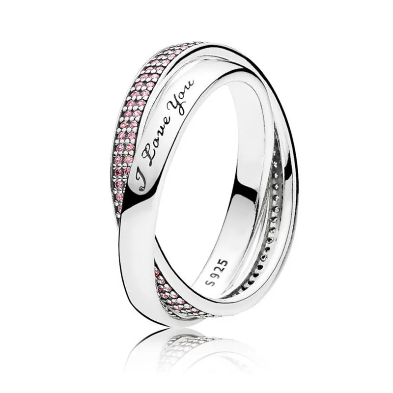 

100% Authentic 925 Sterling Silver Zirconia Sweet Promise Ring For Women Wedding Engagement Birthday Gift Fine Pandora Jewelry