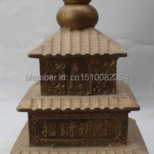 1" Китайский Тибетский Буддизм Бронзовый Будда Шакьямуни Ступа Пагода Башня Статуя