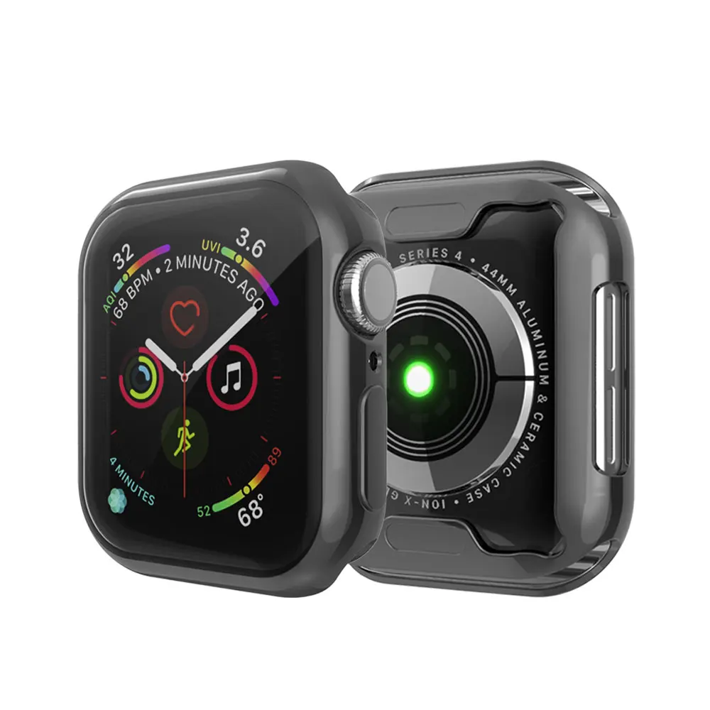 Мягкий ТПУ защитный чехол для Apple Watch 6SE 42 мм 38 40 44 гальваническое покрытие полная