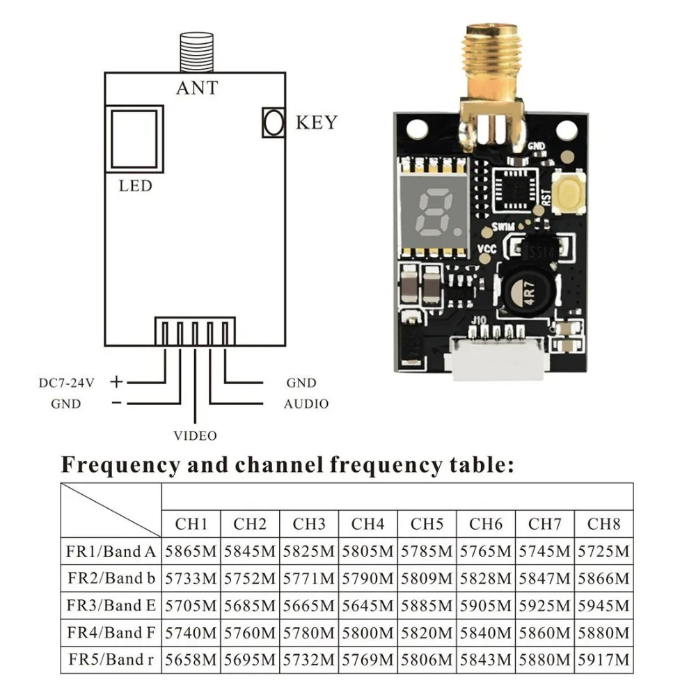 AKK X1 40CH 25mW 200mW 600mW переключаемый FPV передатчик с кнопкой и цифровым дисплеем