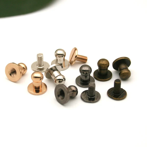 40sets/lot 5*8*8mm alloy screw rivets screw knob for handbag belt shoes