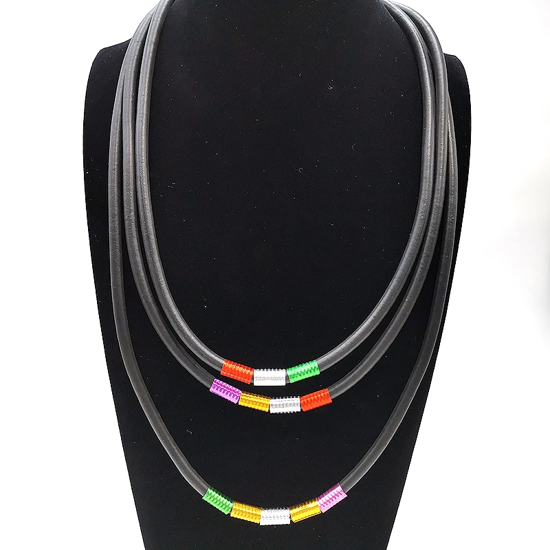 YD& YDBZ женское массивное ожерелье s резиновый трос разноцветный кулон ожерелье 3 цепи колье ювелирные изделия богемные уличные ювелирные изделия