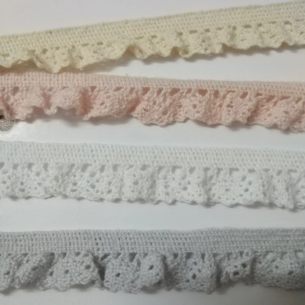 

New 2Yard/Lot 15MM Beige Handmade Patchwork Stretch Cotton Material Elastic Lace For Home DIY Sewing Wedding Crafts Decoration