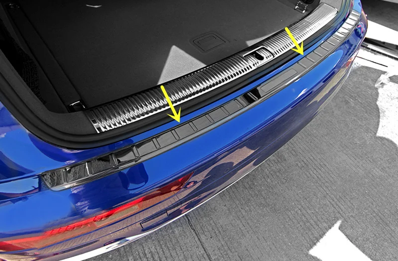 Für Audi Q5 2018 2019 2020 Edelstahl Äußeren Hinteren Stoßfänger Schutz Schutz Platte Abdeckung