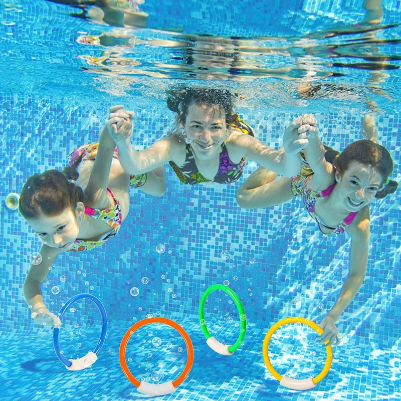 1PC Children Underwater Diving Rings Cross Swimming Pool Fun Playing Toys Games