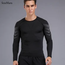 SexeMara/длинные рукава Survete Для мужчин t Для мужчин; спортивная рубашка для бега быстросохнущая Футбол Обучение Футболка Для мужчин спортивная одежда Спортивная Фитнес