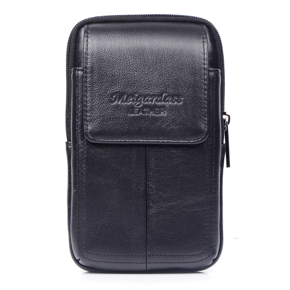 Bolsa da Cintura dos Homens de Couro Genuíno para o Sexo Presilhas de Moda Bloco de Fanny Carteira de Viagem Meigardass Mobile Phone Masculino Bum Bolsa 6022 Hip
