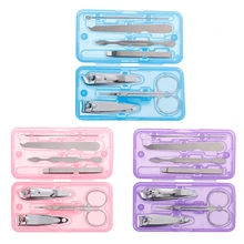 10x5 см 7 в 1 шт. Набор для стрижки ногтей набор для ухода за ногтями Набор для педикюра ножниц Пинцет Нож ушные палочки универсальный набор маникюрных инструментов
