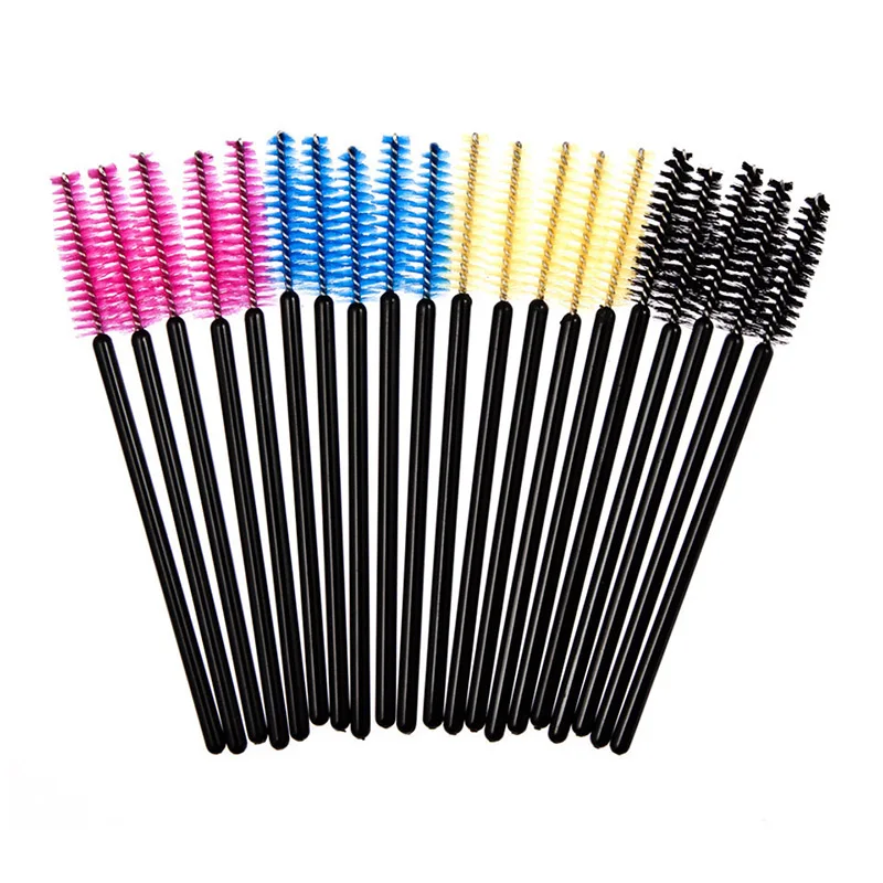 50 Pcs/Set Disposable Eyelash Brush Fibre Plastic Handle Mascara